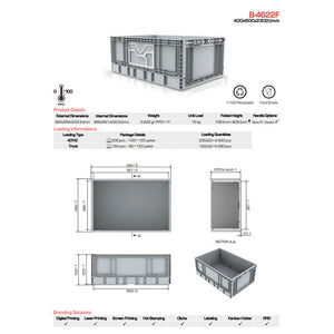 45 Litre Foldable Storage Box, Stackable, Dimensions