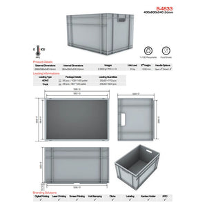 Euro Stack Box, 66 Litre, Dimensions