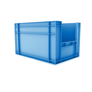 Euro Stack Box, 63 Litre, Heavy Duty Plastic Storage Container, Pick Box, Blue