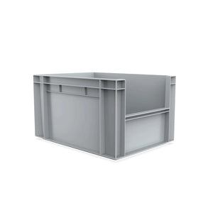 Euro Stack Box, 20 Litre, Heavy Duty Plastic Storage Container, Pick Box, Grey