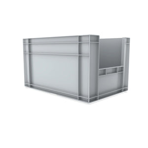 Euro Stack Box, 63 Litre, Heavy Duty Plastic Storage Container, Pick Box, Grey