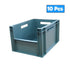10x 20 Litre Stacking Storage Box, Heavy Duty Plastic Pick Box, 400x300x230(h) mm