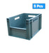 5x 20 Litre Stacking Storage Box, Heavy Duty Plastic Pick Box, 400x300x230(h) mm