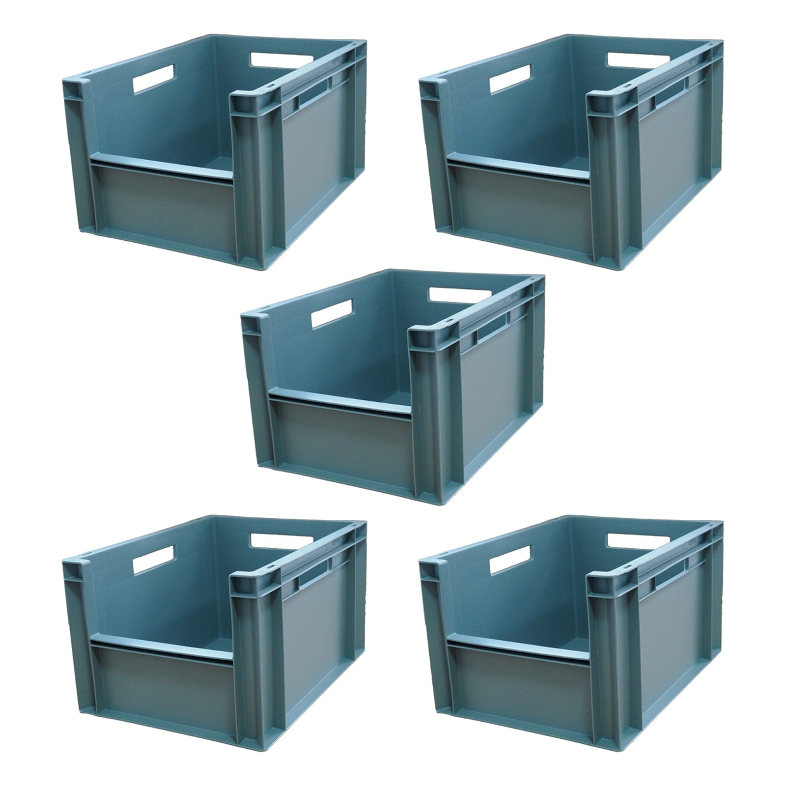 5x 20 Litre Storage Box, Stacking Euro Container, Pick Box