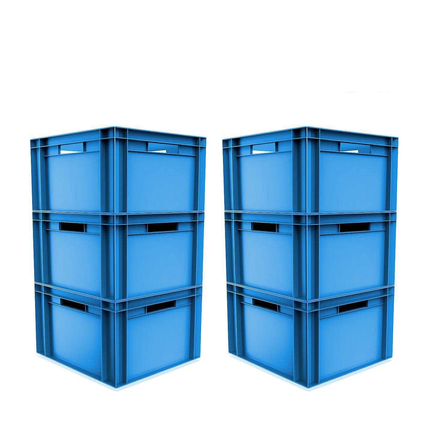 6x 20 Litre Stacking Storage Box, Heavy Duty Euro Container