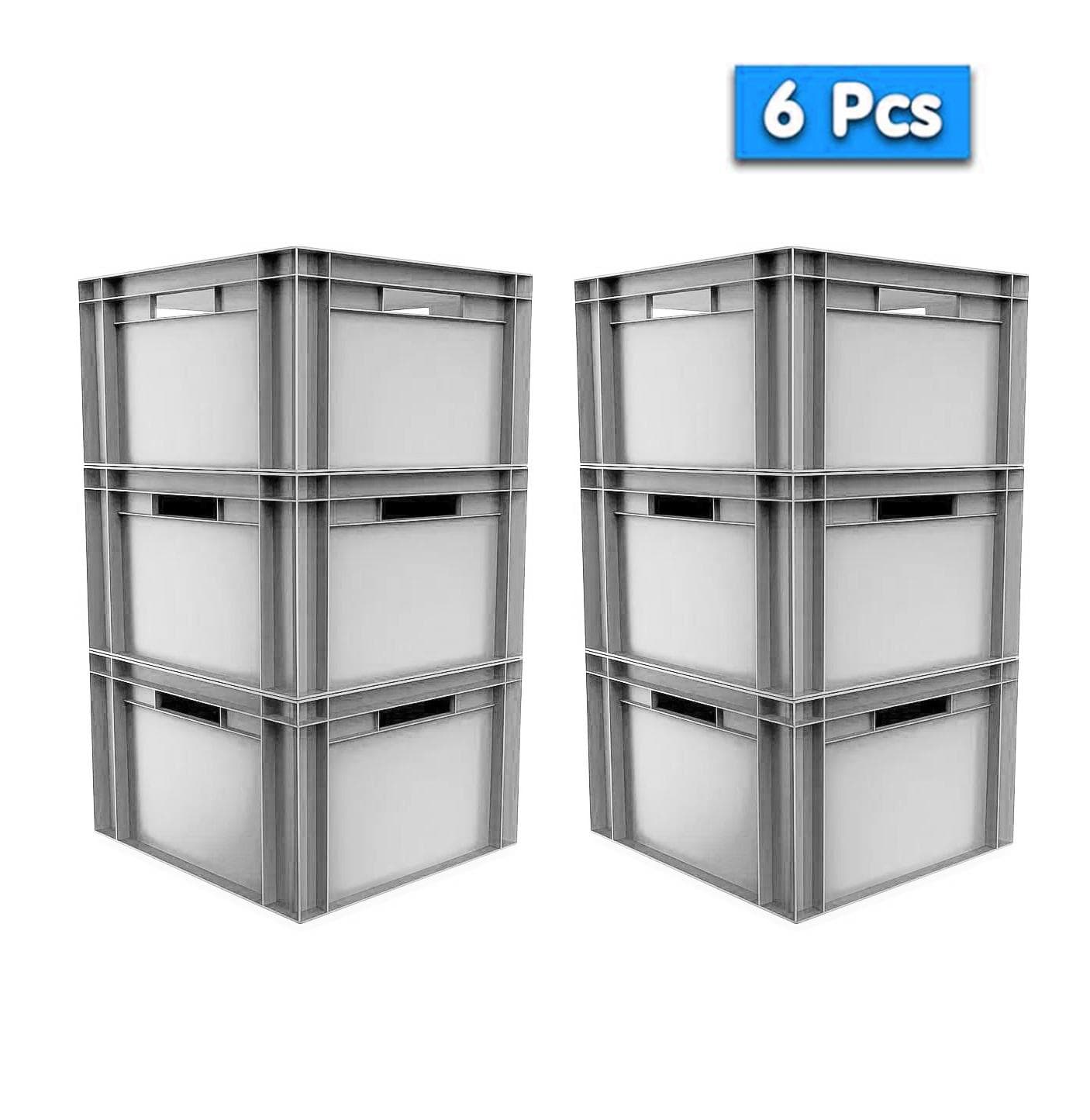 6x 20 Litre Starkinge Storage Boxes, Plastic Storage Container, 400x300x230(h) mm