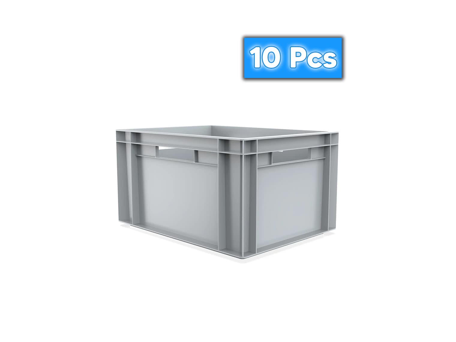 10x 20 Litre Stacking Storage Boxes, Plastic Storage Container, 400x300x230(h) mm