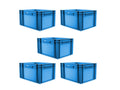 5x 20 Litre Stacking Storage Box, Heavy Duty Euro Container