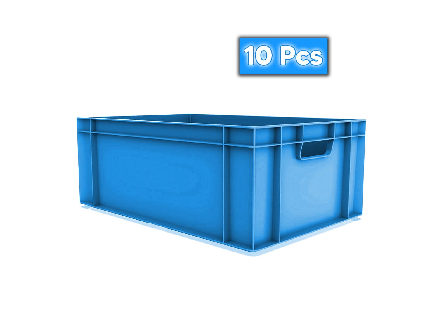 10x 45 Litre Stacking Storage Box, Heavy Duty Plastic Container,  600x400x230(h)