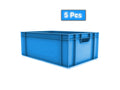 5x 45 Litre Stacking Storage Box, Heavy Duty Plastic Container,  600x400x230(h) mm
