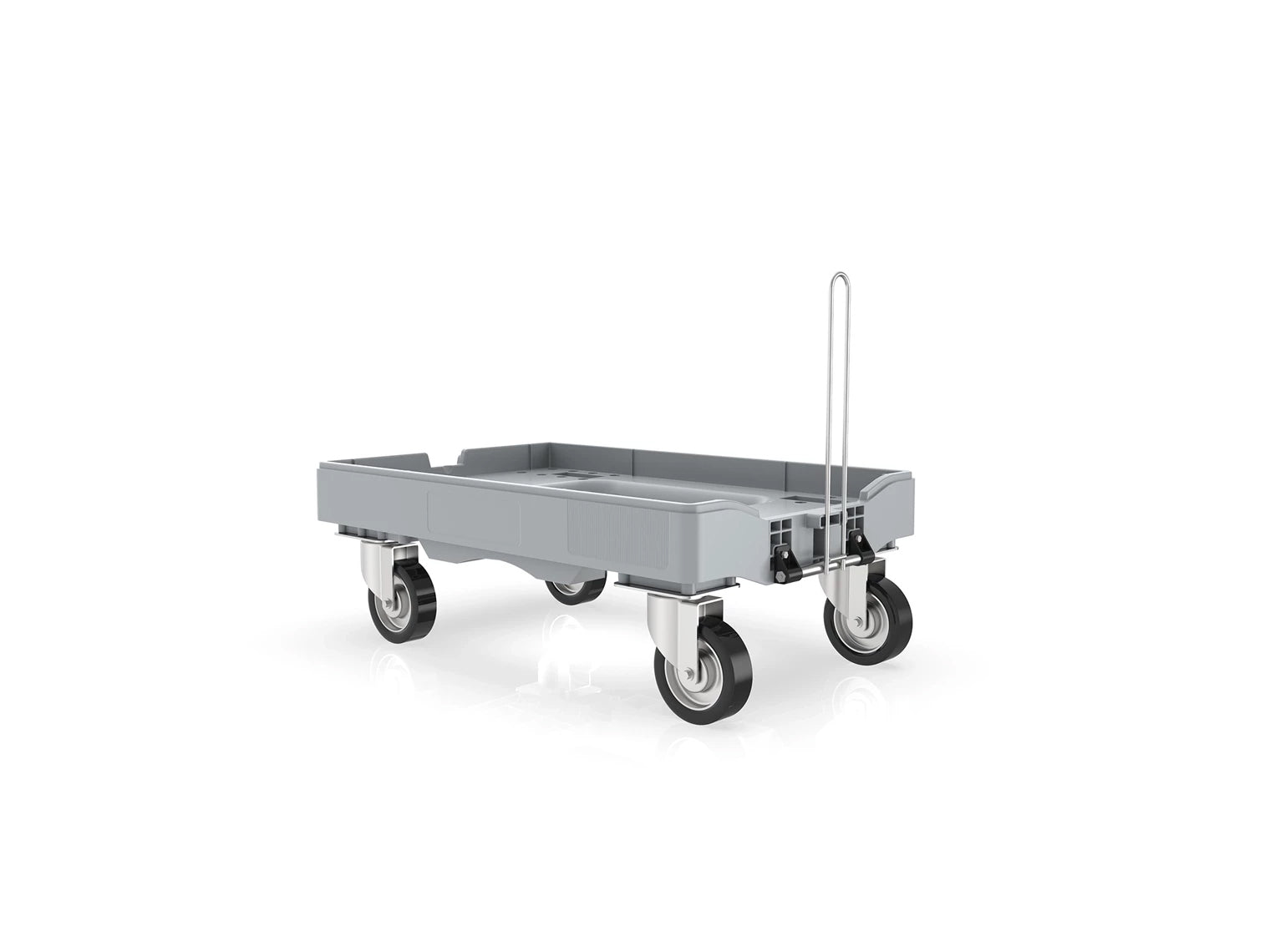 Euro Container Dolly with 2 Swivel- Heavy Duty & Linking- 600x400 mm 400kg Load Capacity