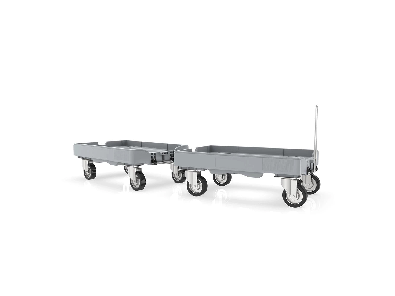 Euro Container Dolly with 2 Swivel- Heavy Duty & Linking- 600x400 mm 400kg Load Capacity